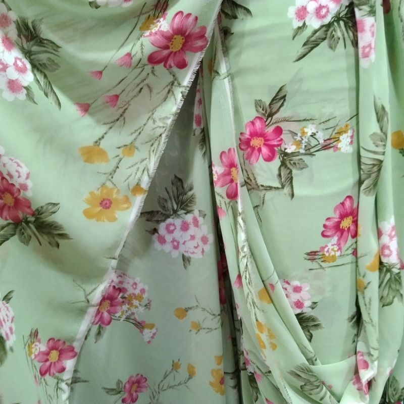 Kain sifon impor | Harga/0,5m | bahan sifon motif bunga | bahan sifon impor | kain sifon impor.... .