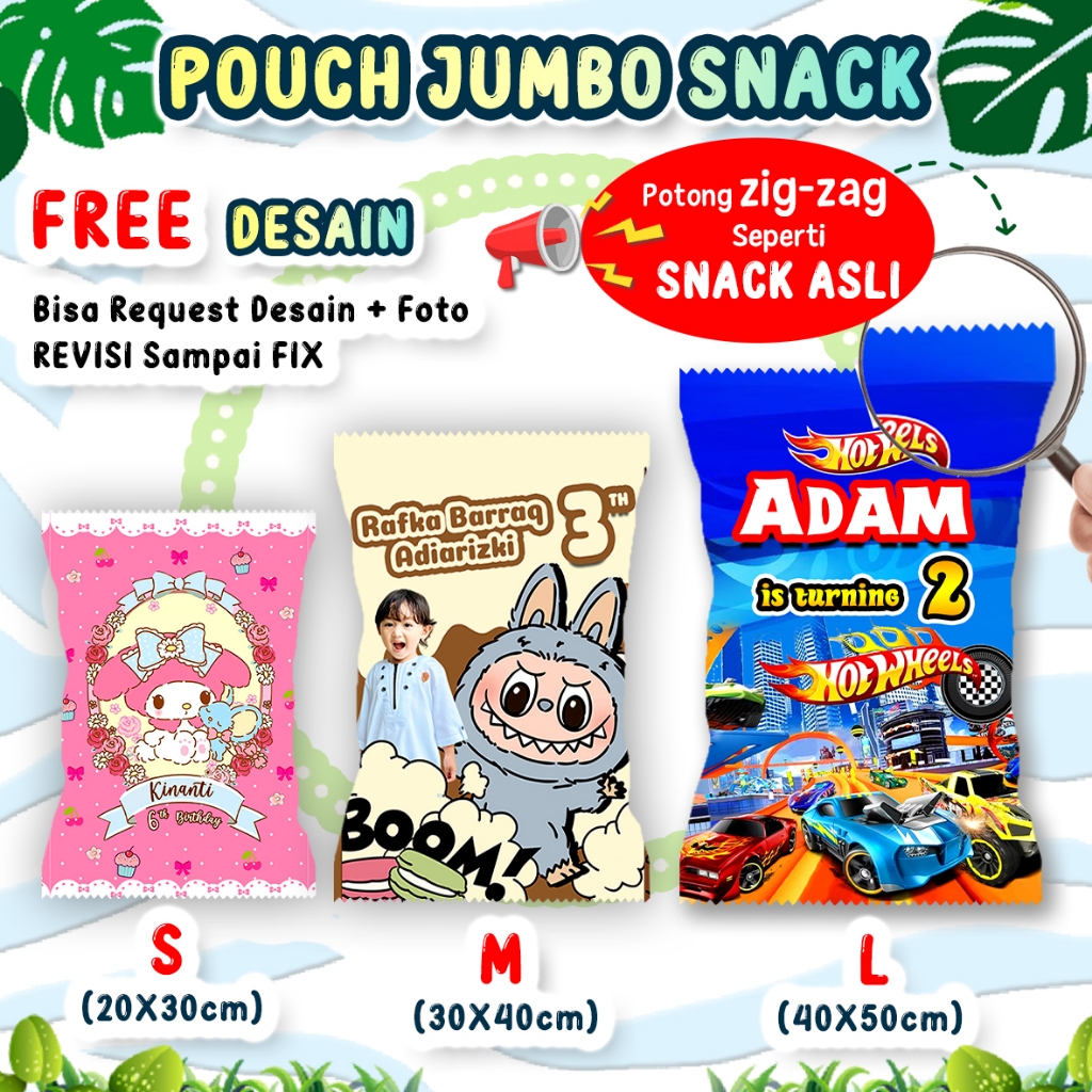 

POUCH JUMBO SNACK GIANT SNACK ULANG TAHUN FREE DESAIN