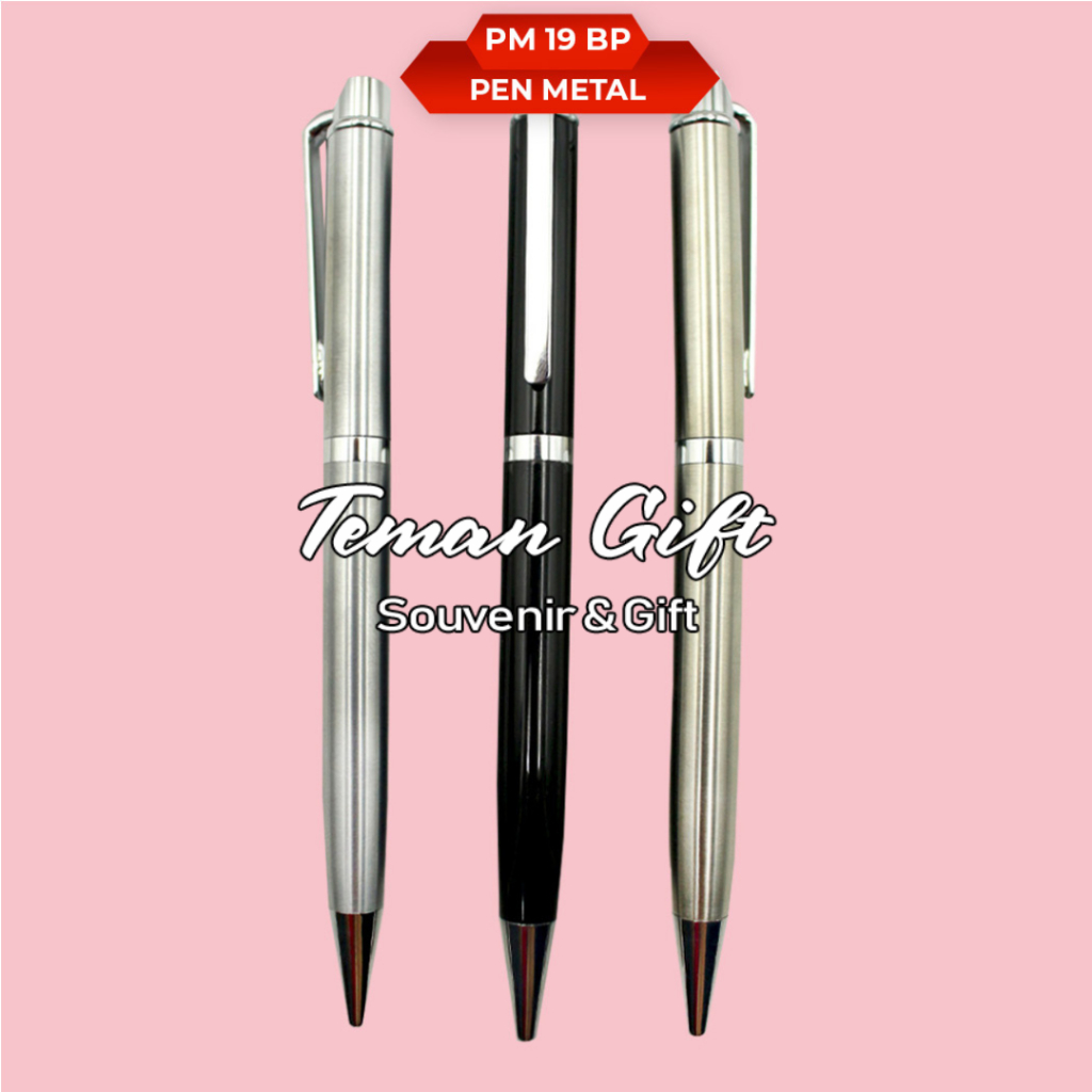 

Pen Metal Pulpen Stainless Custom Laser Grafir Logo Nama Besi PM 19 BP