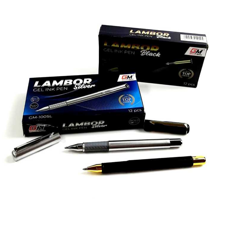 

Grosir Per kotak/12 pcs Pulpen GM-100SL Silver/ Black 1,0mm