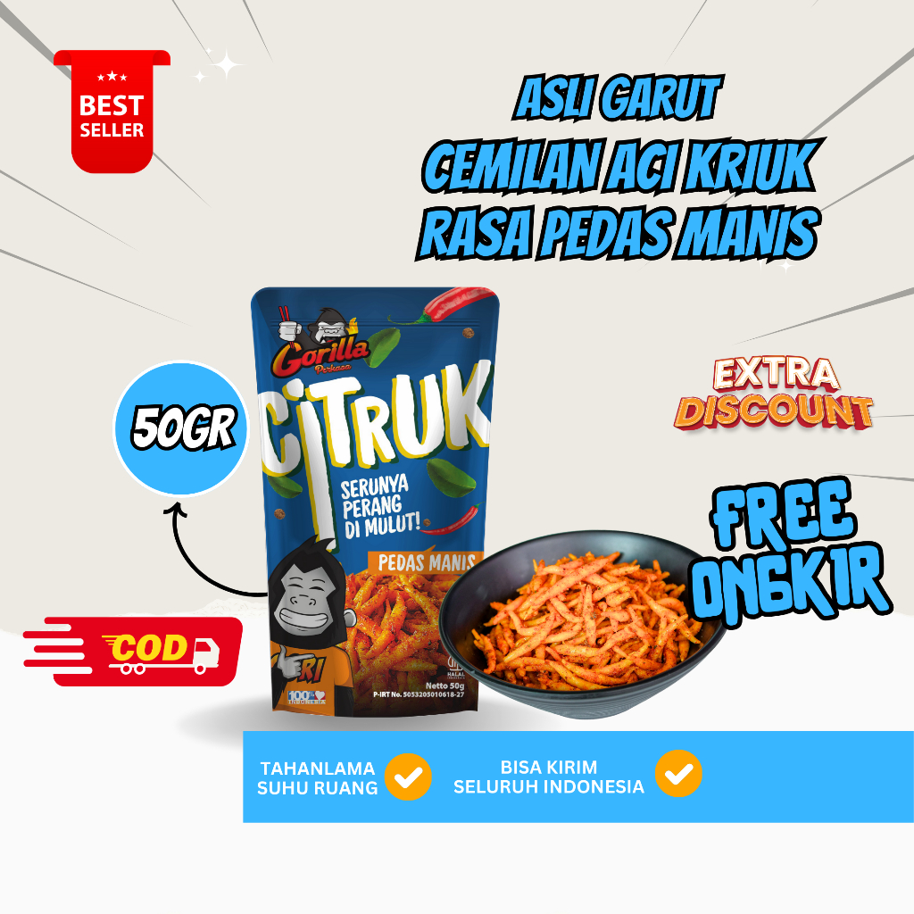 

[EXTRA SALE] Citruk Cemilan Snack Pedas Manis Makanan Ringan - 50g