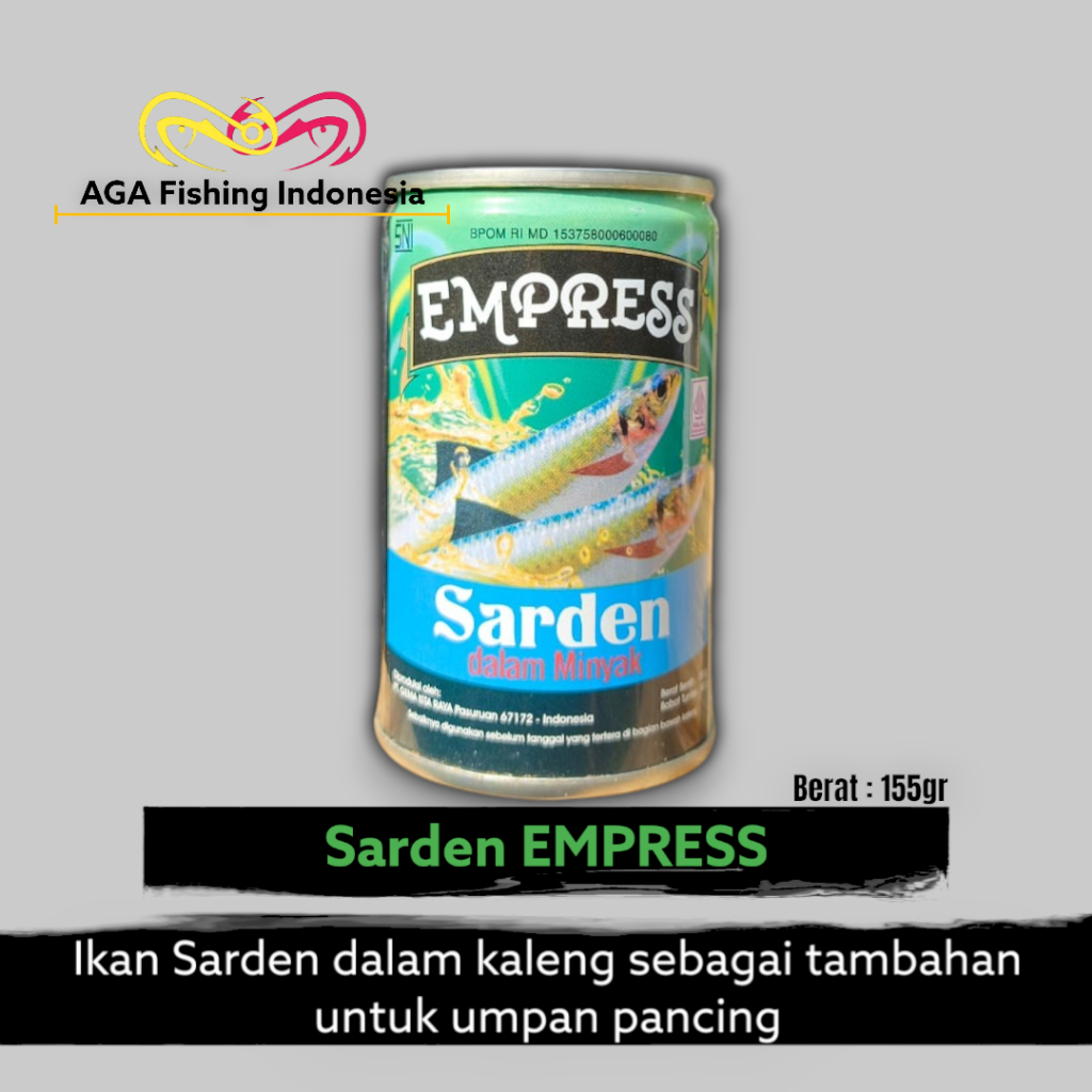 

Sarden Empress Kaleng Dalam Minyak Campuran Umpan Pancing 155gr