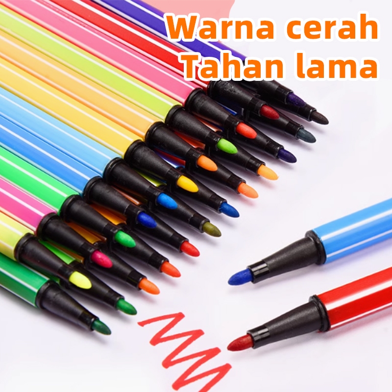 

[ Diskon ] Spidol Warna Warni Water color 1 Set 12 PCS speedo murah Khusus Pelajar Alat tulis