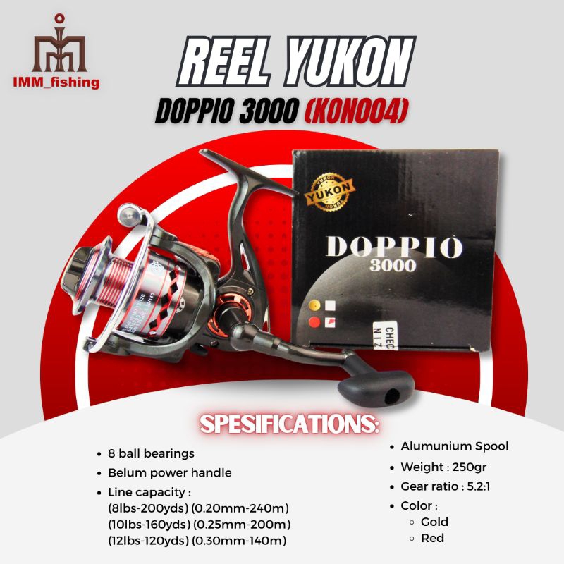 REEL YUKON DOPPIO | Alat Gulungan Pancing | Spinning
