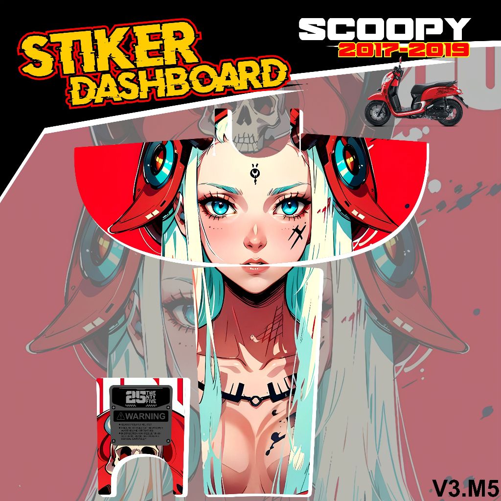 STRIPING DASHORAD SCOOPY 2017-2019/VARIASI 3/PELINDUNG DASHBOARD SCOOPY/STIKER DASHBOARD/SCOOPY 2017
