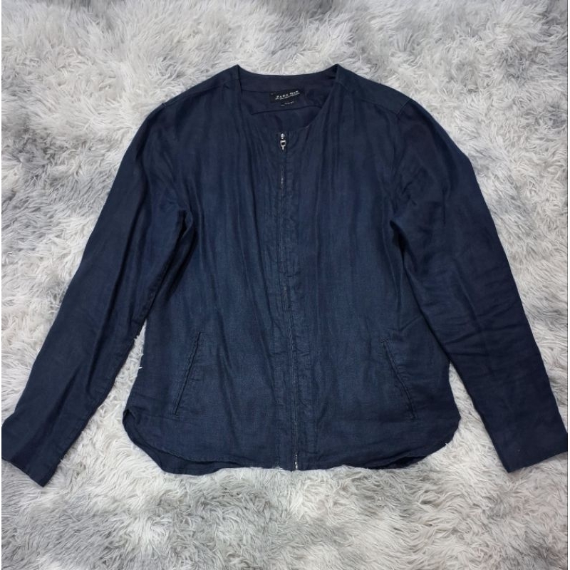 jaket cardigan zara man navy murah