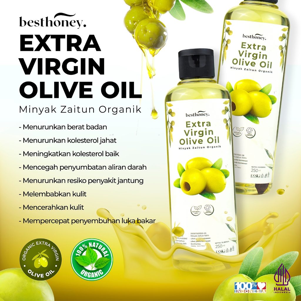 

Best Honey Minyak Zaitun Extra Virgin Olive Oil 100% Olive Oil untuk Masak 250 ML