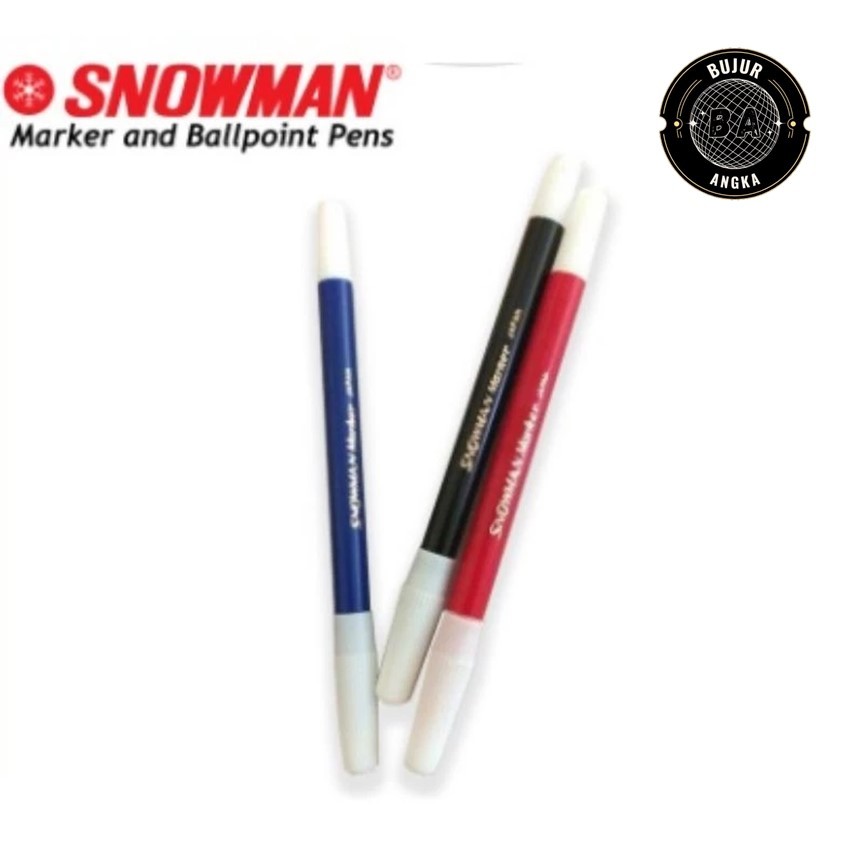 

(PER PCS) SPIDOL WARNA PERMANEN / PERMANEN MAKER SNOWMAN 3 WARNA PW-1A (HITAM, BIRU, MERAH)