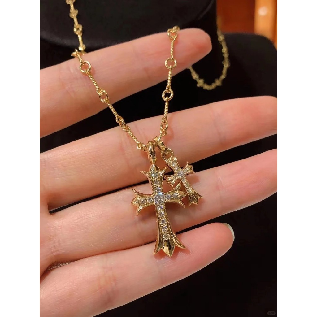 ❤️COD 17k emas asli 】Kalung Chrome Hearts