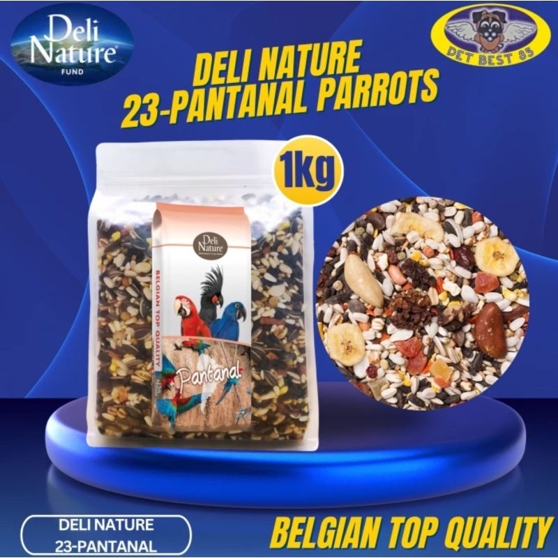 Deli Nature Parrots Pantanal Macaw 1kg Makanan Burung Parrot Macaw Hyacinth-Red Bellied Macaw-Golden