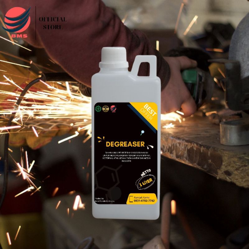 DEGREASER 1 L | BAHAN KIMIA UNTUK MENGHILANGKAN PENUMPUKAN MINYAK, KOTORAN PADA LANTAI & MESIN INDUS