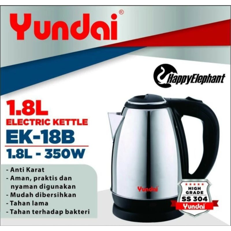 Teko Listrik Yundai EK-18A | Kettle Listrik Yundai EK 18A - Teko Listrik 1.8 L Yundai EK18A