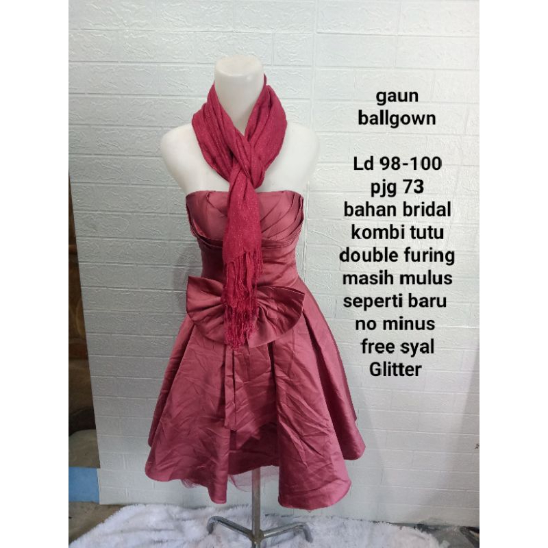 dress ball gown / dress party / dress maroon / dress ultah / dress anak tanggung / gaun anak / gaun 