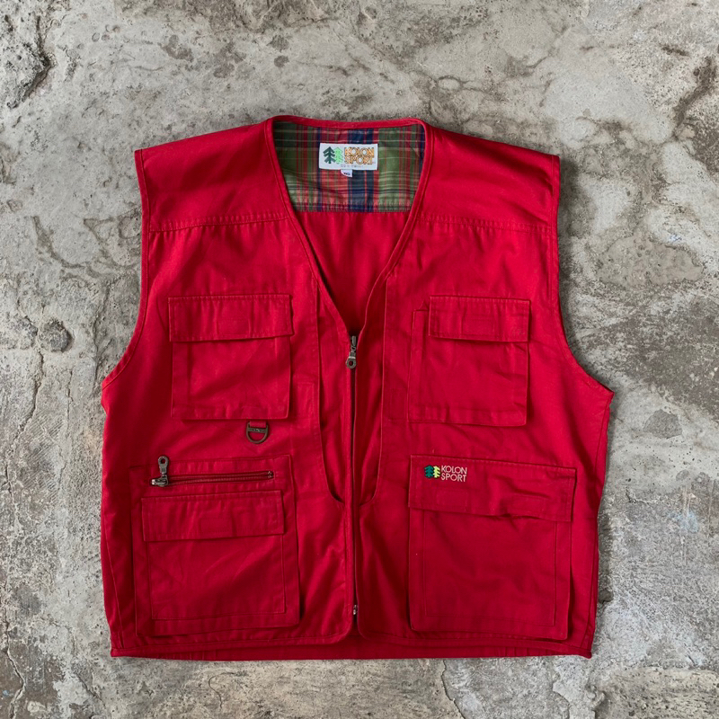 vest Kolon Sport Baju Tanpa Lengan Merah