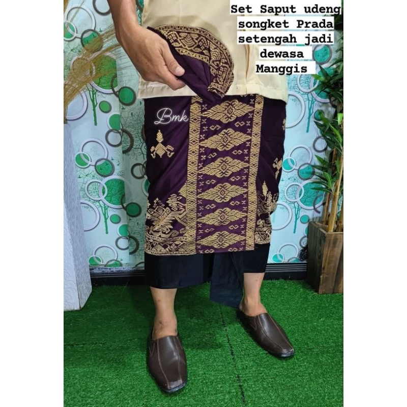 Set Saput Udeng Songket Bordir Terbaru (Saput dan Udeng)
