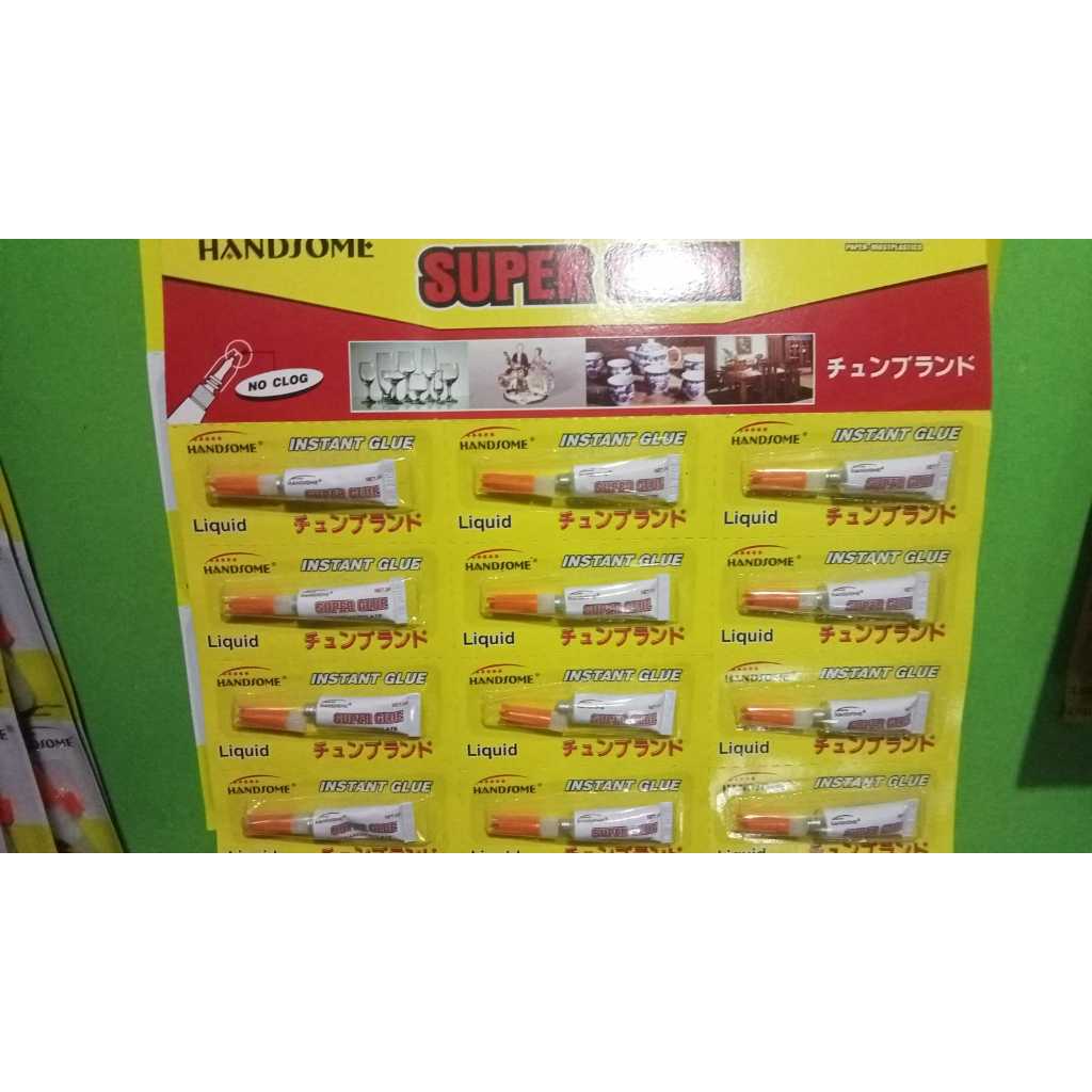 

lem handsom botol renceng superglue isi 12pcs