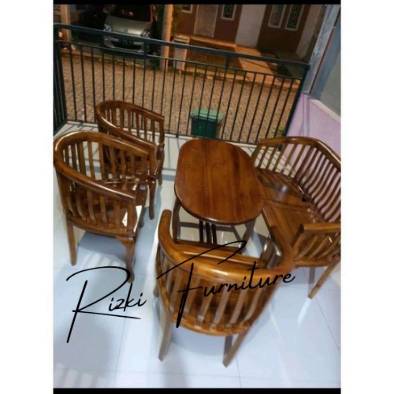 KURSI TERAS KAYU JATI / KURSI TERAS MINIMALIS / KURSI BETAWI KAYU JATI