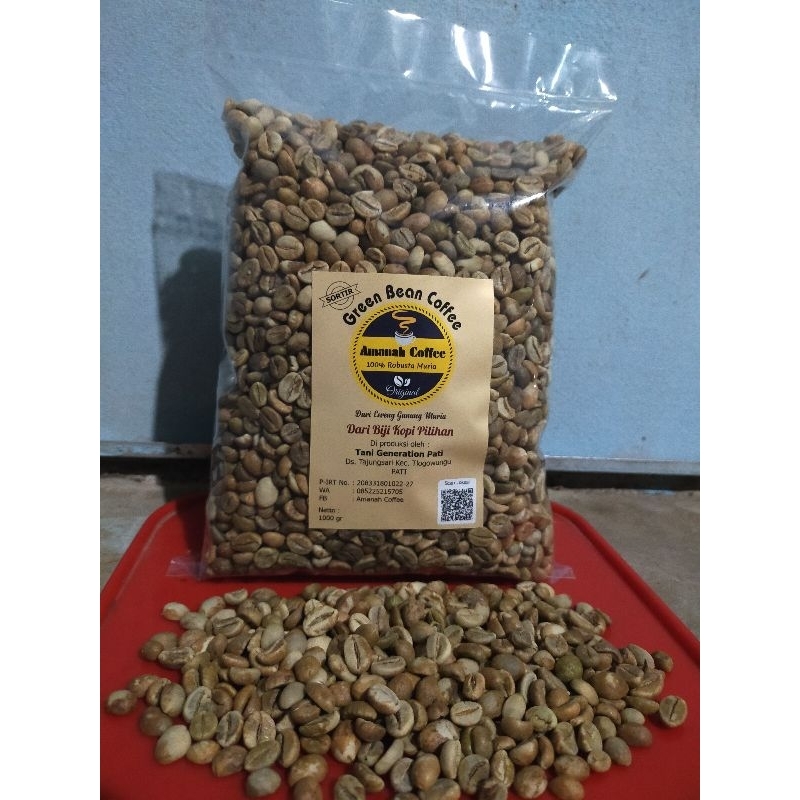 

Kopi mentah/Kopi green Bien/Kopi berkualitas/Kopi sortir/1Kg Robusta muria/Amanah Coffee/Biji kopi mentah