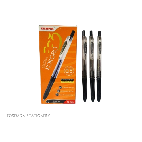 

Pulpen Gel Zebra Kokoro 0,5 mm Black / PCS / HARGA SATUAN