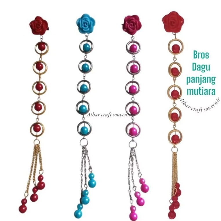 Bross Dagu Juntai Panjang | Bross Dagu juntai Mutiara | Bros Aksesoris hijab kekinian Super Panjang