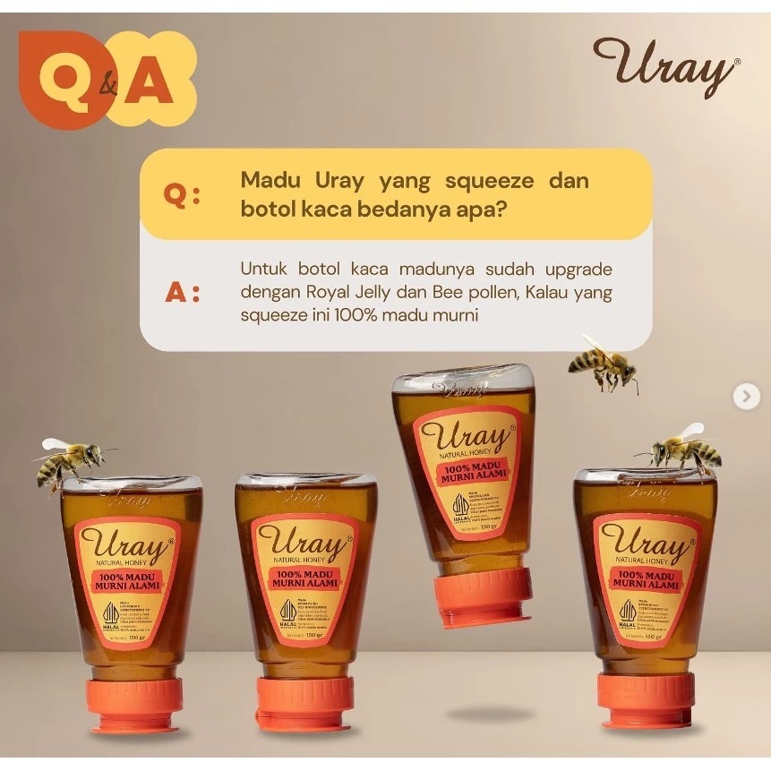

Ay00! Madu Uray Squeeze (150gr) Madu Hutan Alami, Madu Hutan Liar, Madu Hutan Manis, Madu Hutan