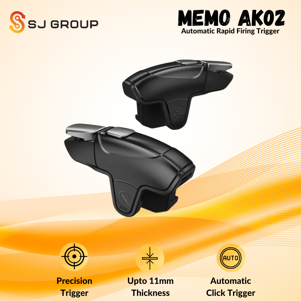 MEMO AK-02 Automatic Firing Trigger L1 R1 Tembak Otomatis 50mAh Battery PUBG FF CODM AK02 L1R1