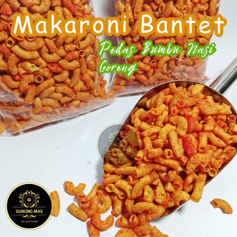 

MAKARONI BANTET - MAKARONI BANTAT- 250 GR / RASA NASI GORENG / MAKRONI / MACARONI / KILOAN