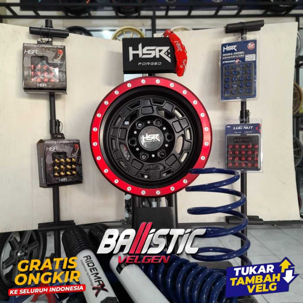 Velg Semi Offroad Ring 15 Lubang Baut/PCD 6X139,7 Lebar 8 Velg Original HSR Wheel Type Aikmel