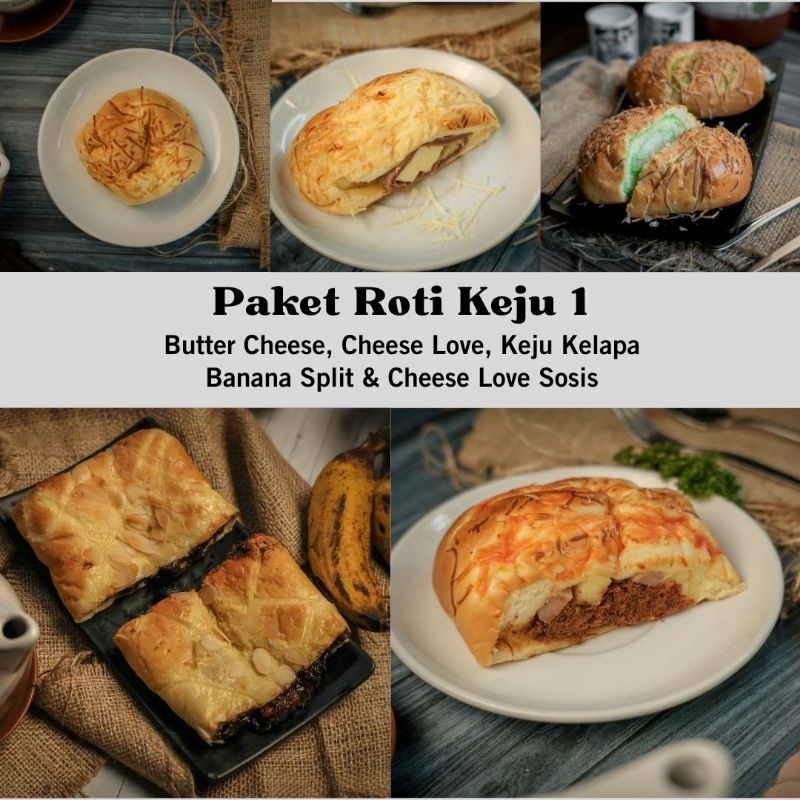 

Paket Roti Keju 1 isi Banana Split, Butter Cheese, Keju Kelapa, Cheese Love, Cheese Love Sosis