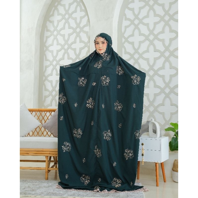 RB AL AROFAH mukena dewasa ablang ZEVANIA mukena terusan bordie TANPA LENGAN bahan katun micro AST