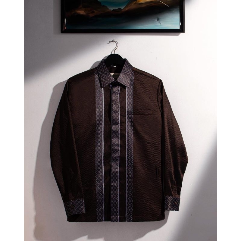 [READY NEW COLLECTION] Kemeja batik tenun pria lengan panjang | kemeja tenun songket baron | kemeja 