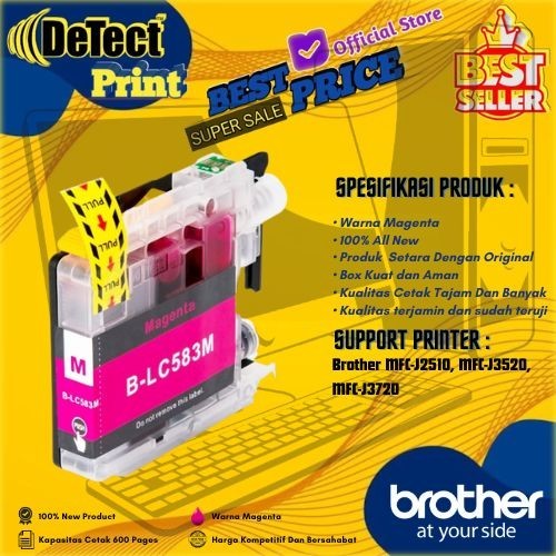 Catridge Tinta Compatible Brother LC 583 Magenta Printer Brother MFC-J2510, MFC-J3520, MFC-J3720