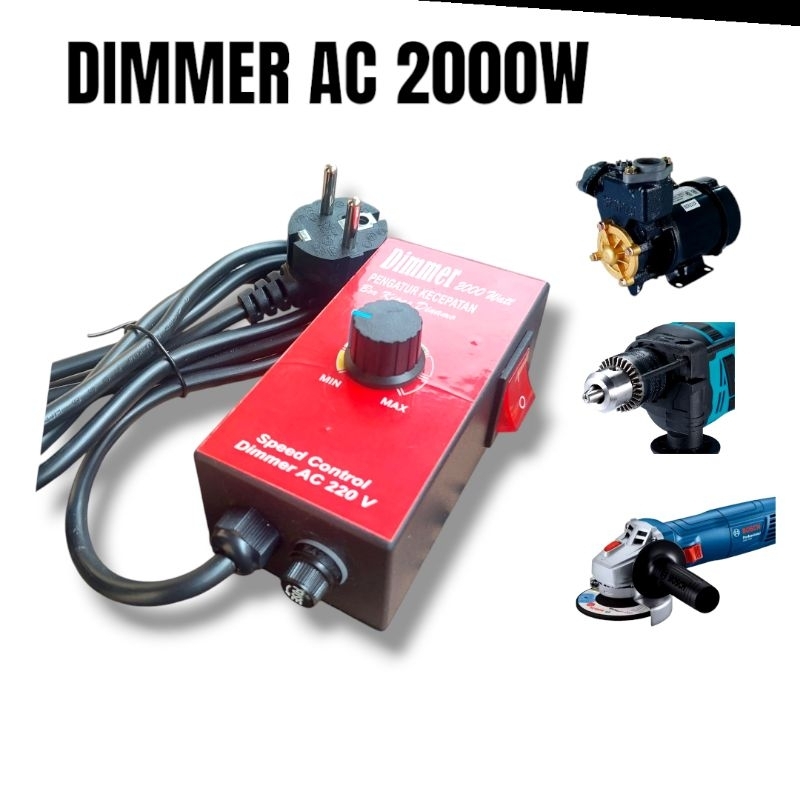 DIMMER AC 20000W - PENGATUR KECEPATAN GERINDA MESIN BOR DINAMO LAMPU BOHLAM POMPA KIPAS - Alat Penga