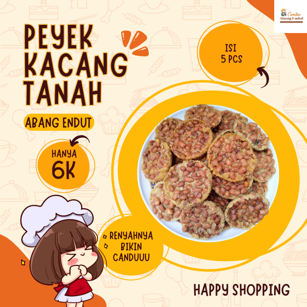 

Peyek Kacang Tanah Ekstra Daun Jeruk Isi 5 Pcs