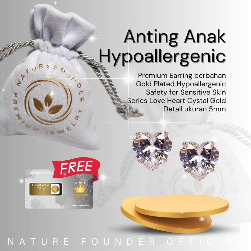 Anting Clear Love Hypoallergenic Nature/ Anting Anak Hypoallergenic/ Anting Dewasa Hypoallergenic/ A