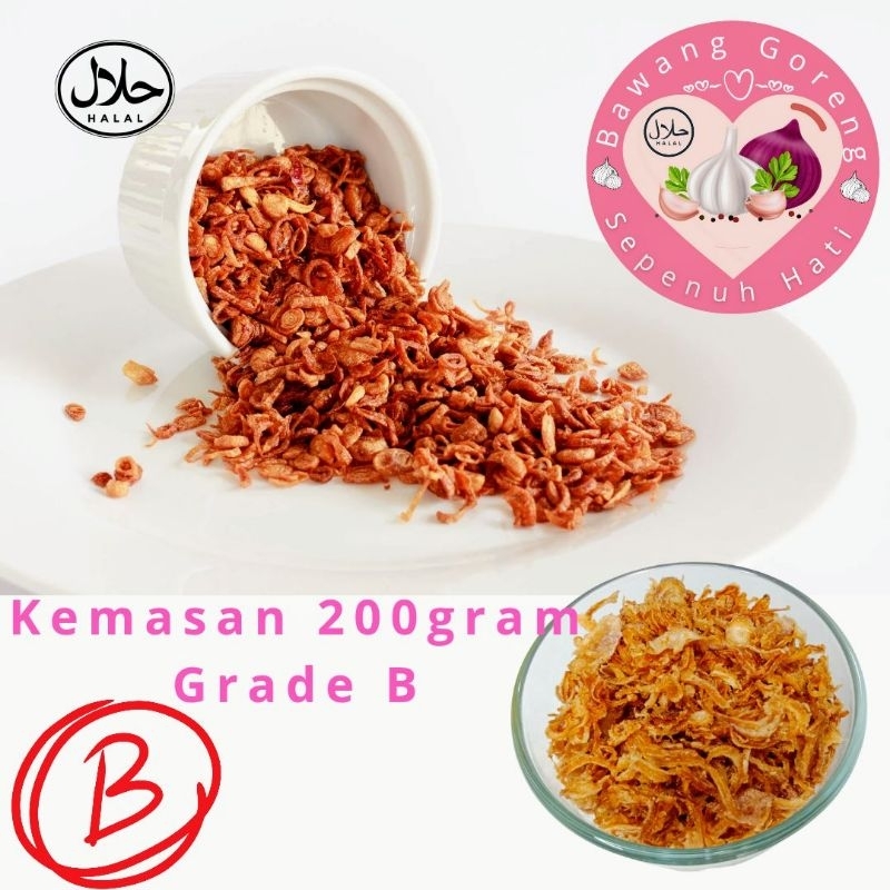 

Bawang Goreng Kemasan Refill 200gram, GRADE B