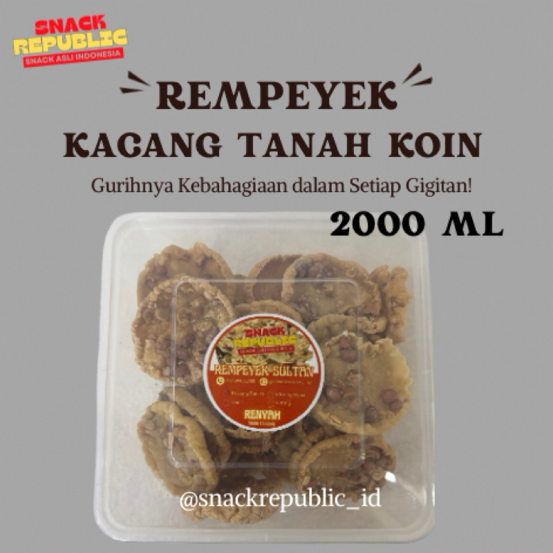 

Rempeyek (KOIN) Kacang Tanah Sultan by Snack Republic - Kemasan Thinwall 2000 ml (400 gr)