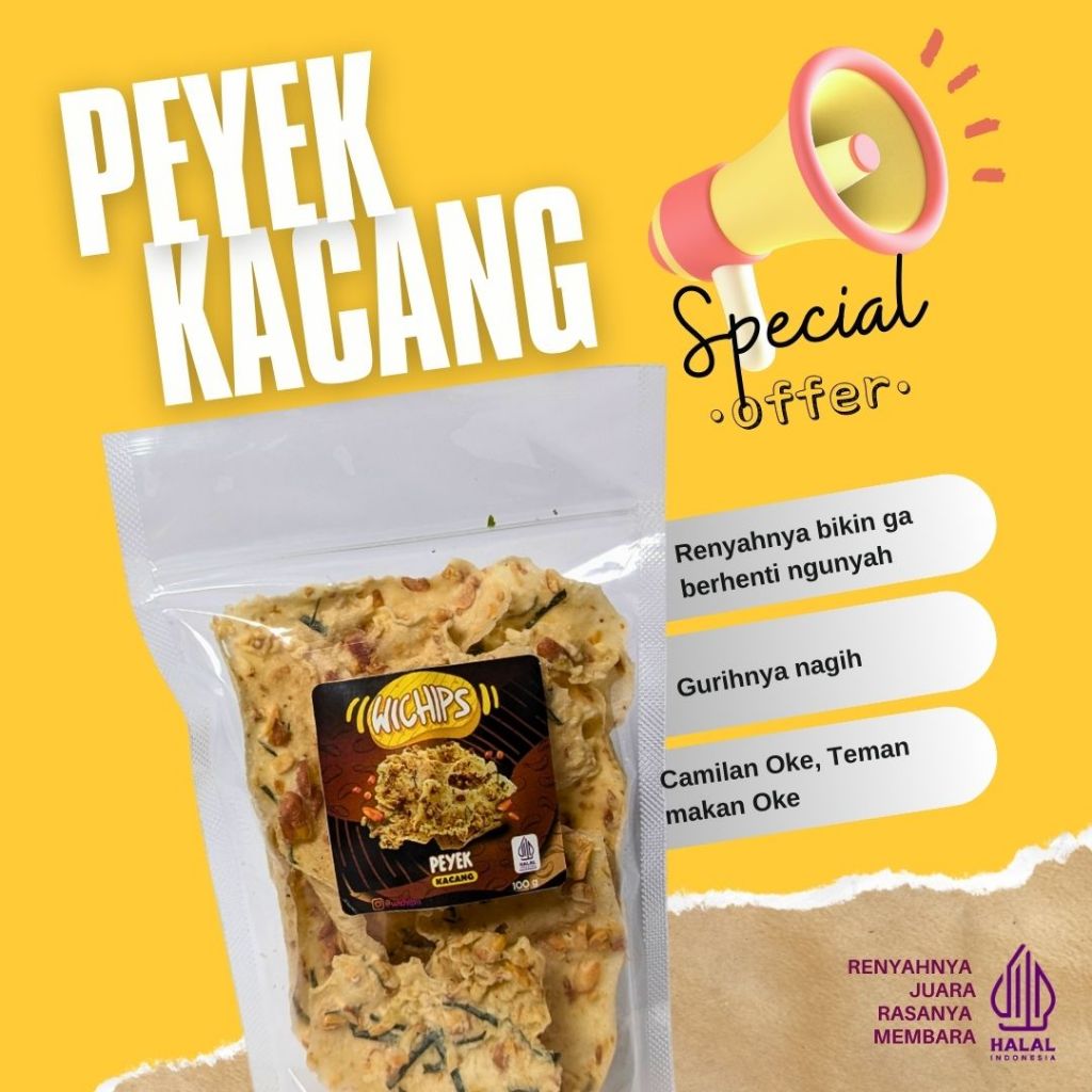 

[100 gr] Peyek Kacang/Rebon Camilan dan Oleh-Oleh Lokal