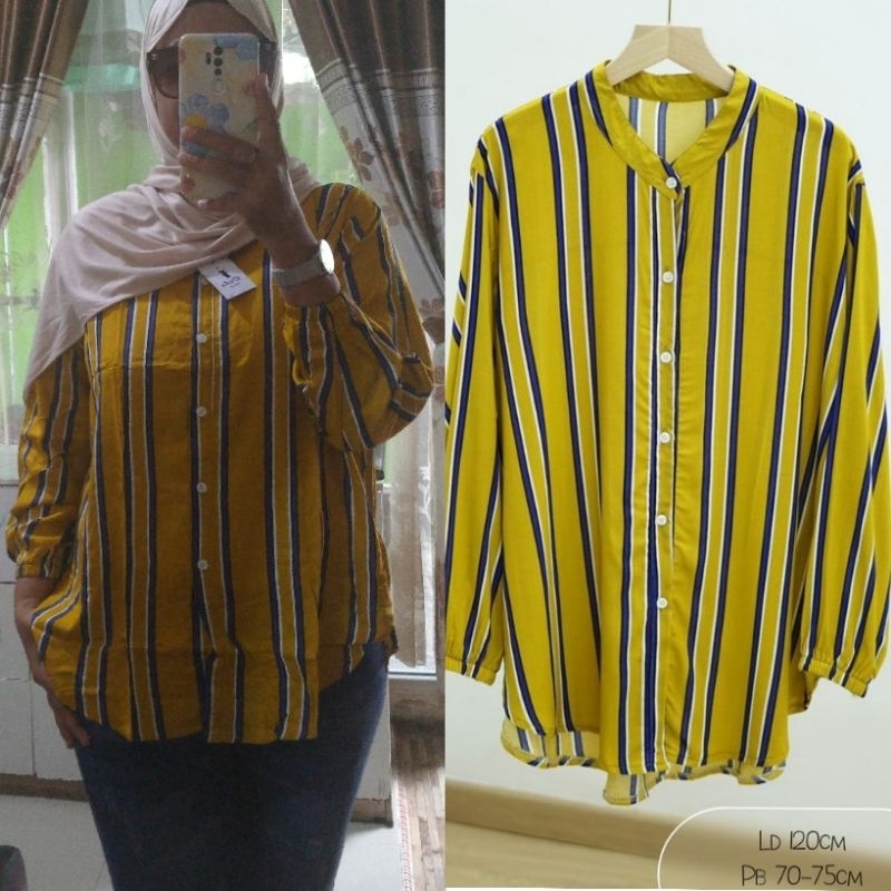 Kemeja Garis-Garis Ld 20CM