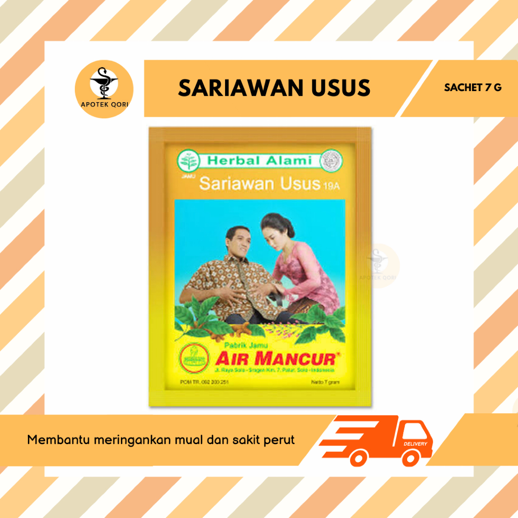 SERBUK SARIAWAN USUS AIR MANCUR SACHET 7 G/MEREDAKAN SAKIT PERUT