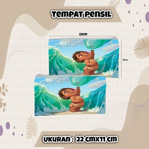 

Pencil Case MOANA Tempat Pensil Souvenir Custom Nama Foto Dompet Kostak Kotak Pouch