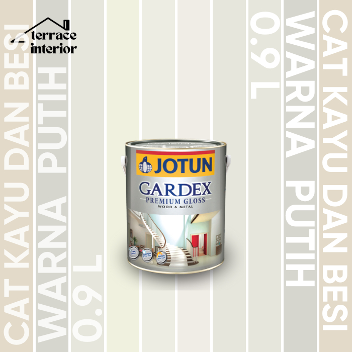 Cat Kayu & Besi Gardex Warna Putih Premium Gloss Jotun 0.9 L