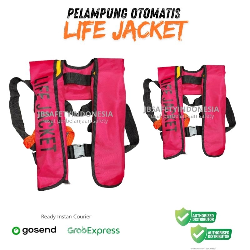 LIFE JACKET OTOMATIS - PELAMPUNG OTOMATIS LIFE JACKET DEWASA INFLATABLE LIFE JACKET WARNA MERAH