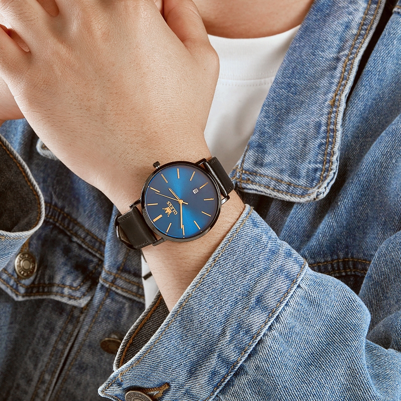 Recommended Olevs Jam Tangan Pria Tipis Anti Air Original 100% Asli Kulit Mewah Arloji Pria Tahan