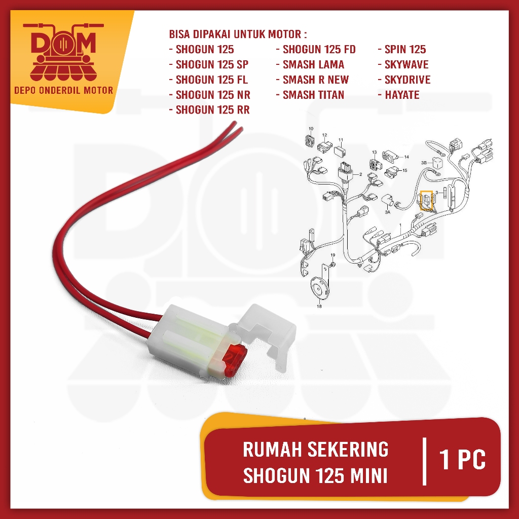Rumah Sekering Mini Shogun 125 (PSP) Box Fuse Sekring Kecil Suzuki Smash New Titan Skywave Satria FU