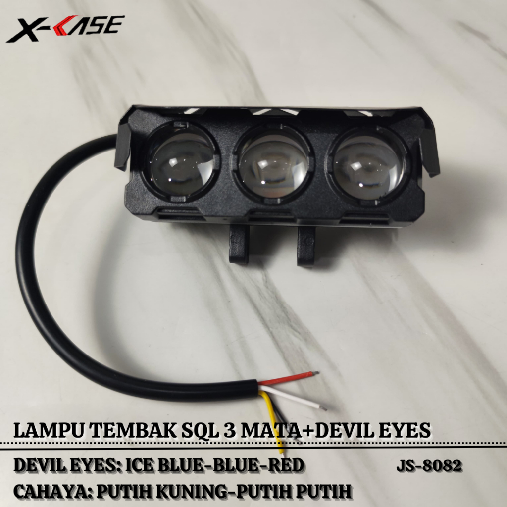Lampu SQL 3 Mata Led + Devil Eyes Xcase Universal