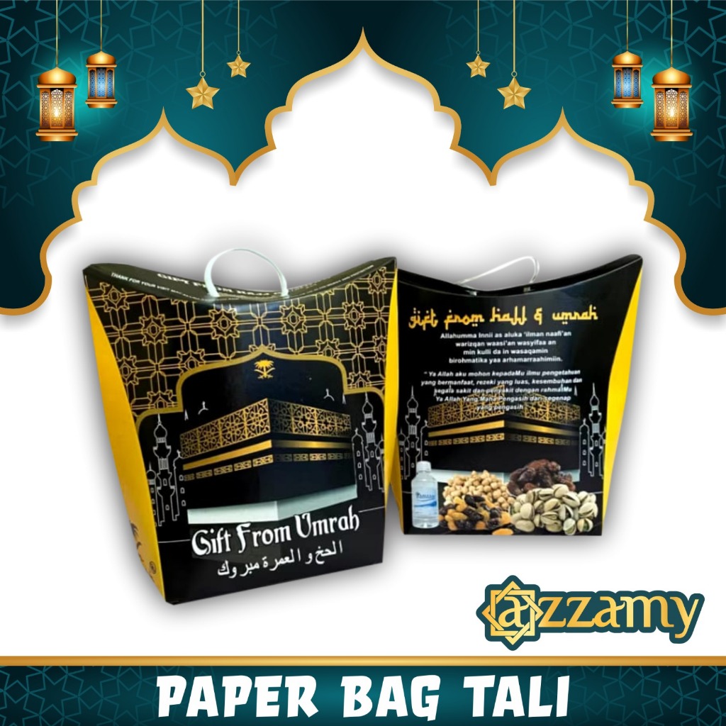 

Paket Grosir Dus Oleh - Oleh Haji Dan Umroh Paper Bag Tas Teng-Teng Tali isi 25 pcs | azzamyofficial