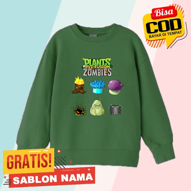 Jaket Sweater Anak Motif Plant Vs Zombies Pvz-Fusion - Sweater Anak Laki Laki - Perempuan