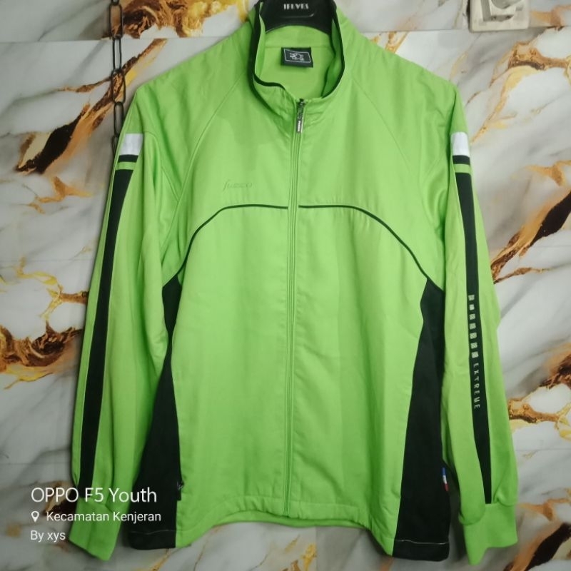 jaket tracktop outdoor brand fuzzo bonus free rompi vest hijau stabilo