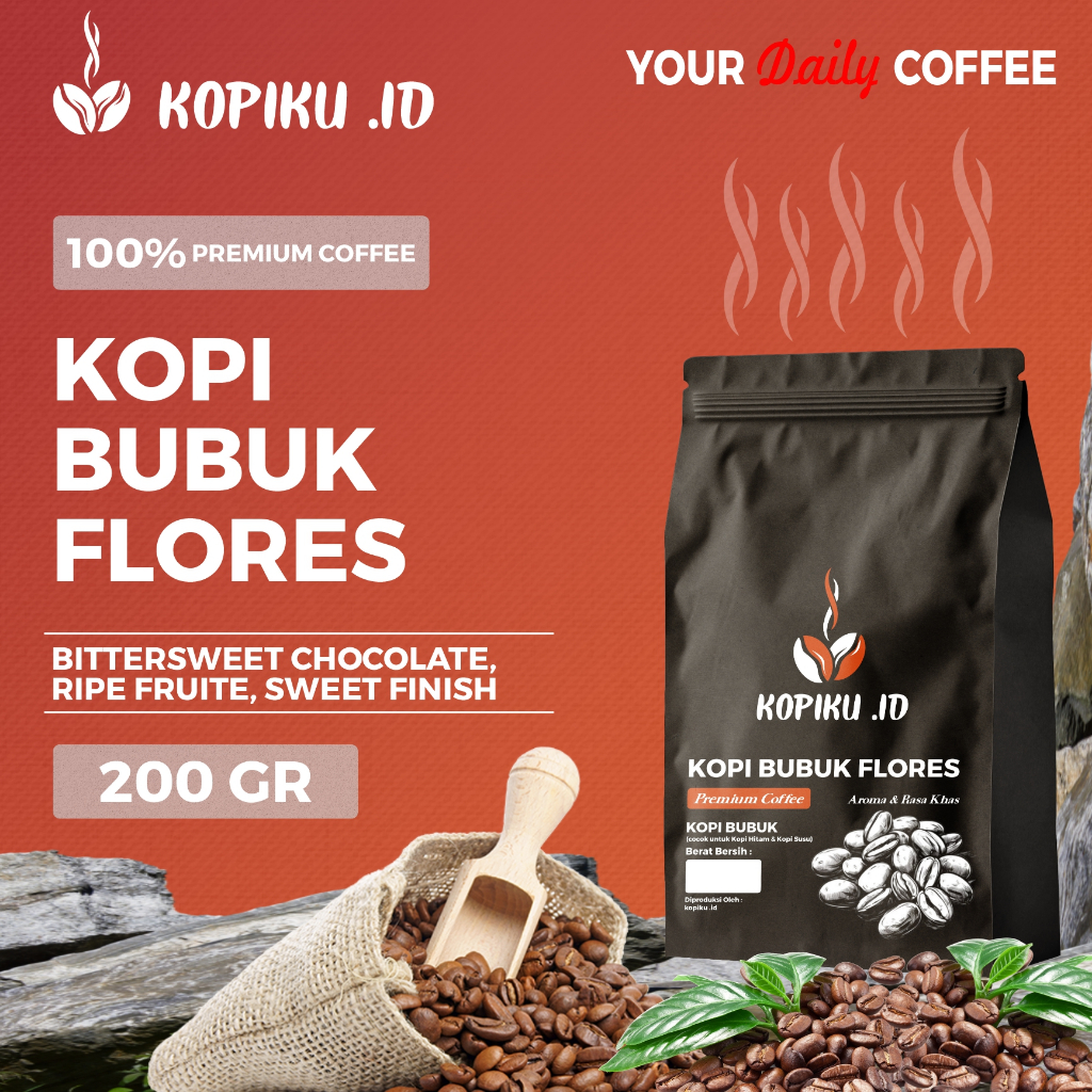 

Kopiku.id - Bubuk kopi Flores Premium Coffee Rasa Khas 200gr